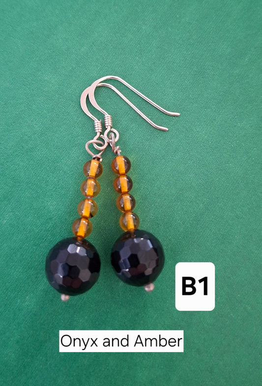 Sterling Silver and Gemstone Drop Earrings