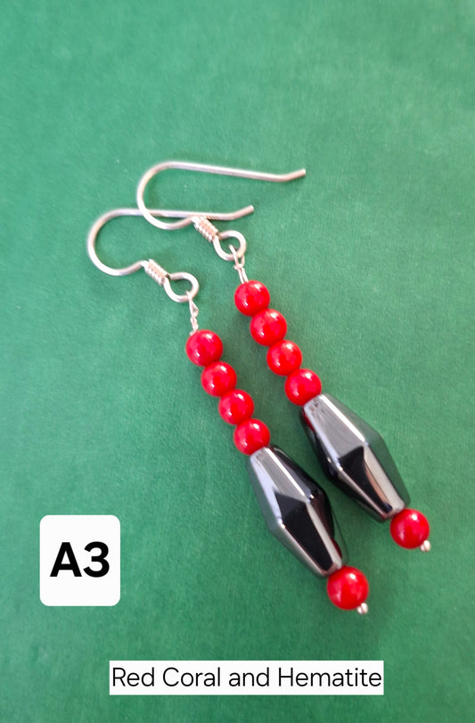 Sterling Silver and Gemstone Drop Earrings