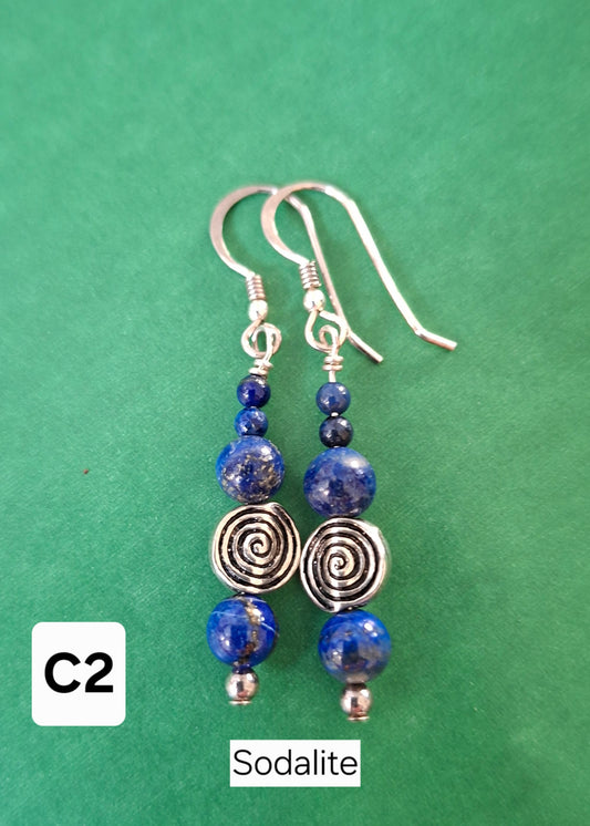 Sterling Silver and Gemstone Drop Earrings