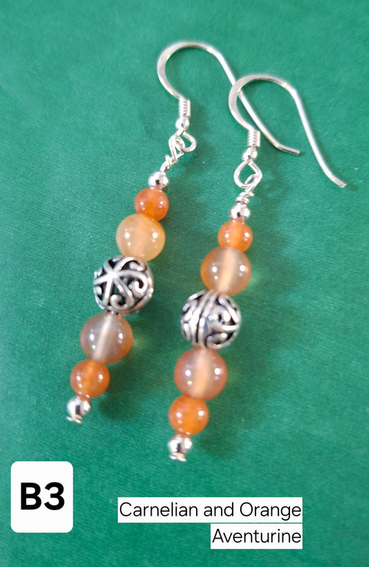 Sterling Silver and Gemstone Drop Earrings