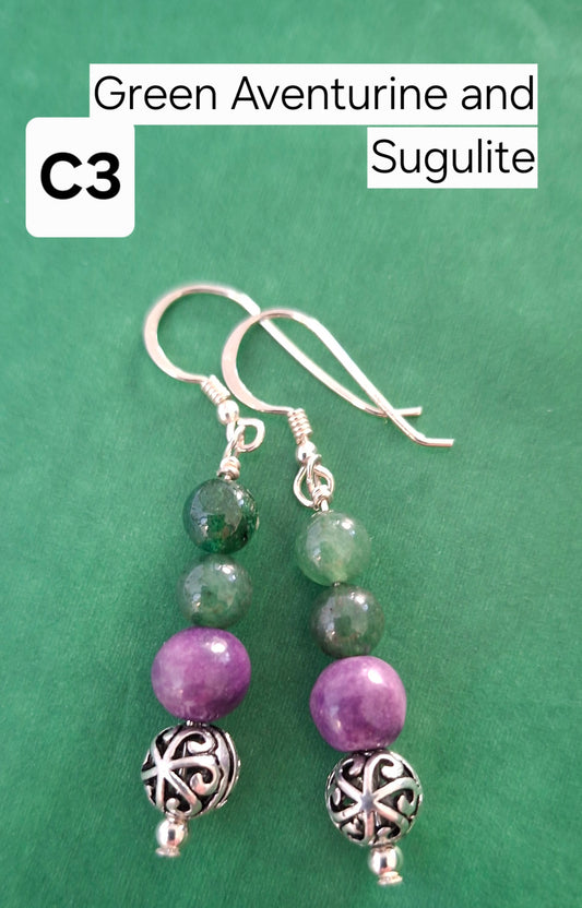 Sterling Silver and Gemstone Drop Earrings