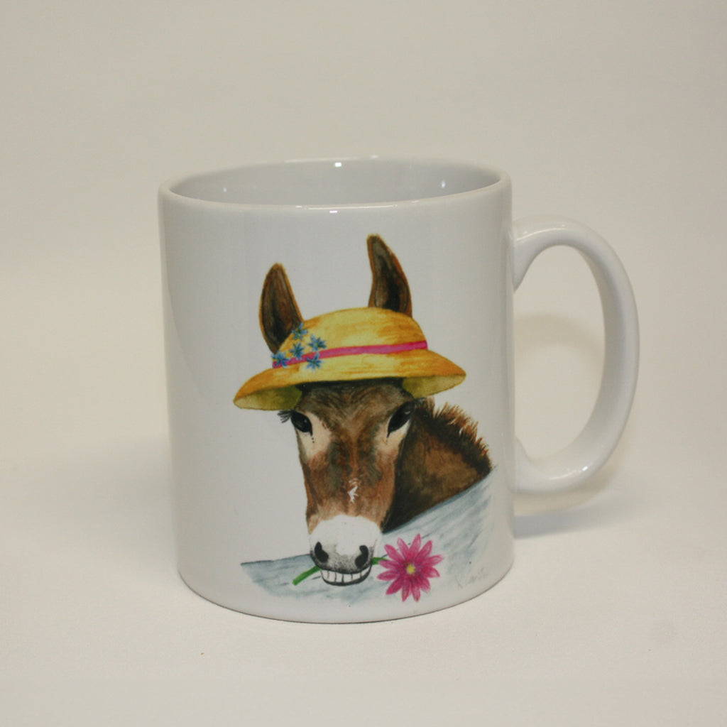 Cute Donkey Ceramic Coffee Mug - 10 oz
