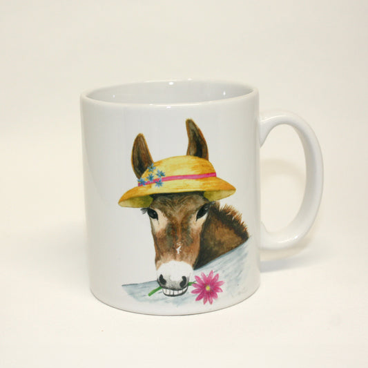 Cute Donkey Ceramic Coffee Mug - 10 oz