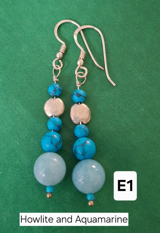 Sterling Silver and Gemstone Drop Earrings
