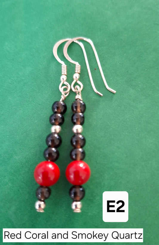 Sterling Silver and Gemstone Drop Earrings