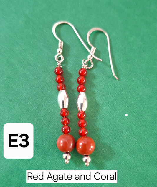 Sterling Silver and Gemstone Drop Earrings