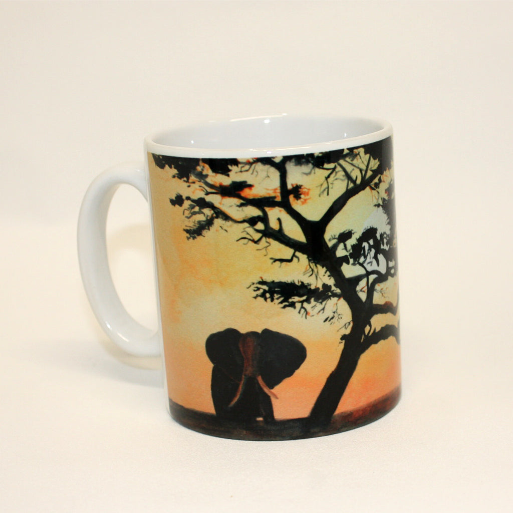 10 oz Ceramic Coffee Mug - Tusker at Dusk