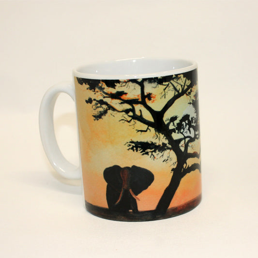 10 oz Ceramic Coffee Mug - Tusker at Dusk