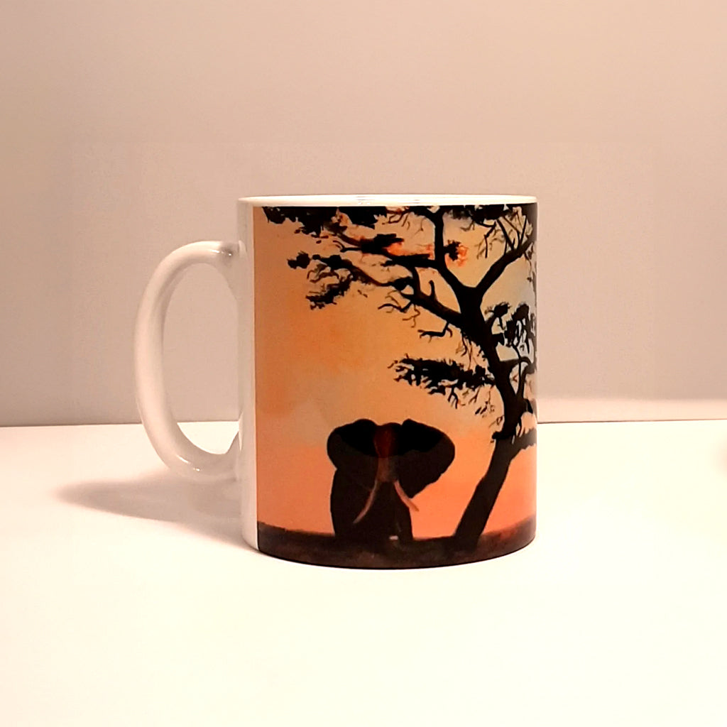10 oz Ceramic Coffee Mug - Tusker at Dusk