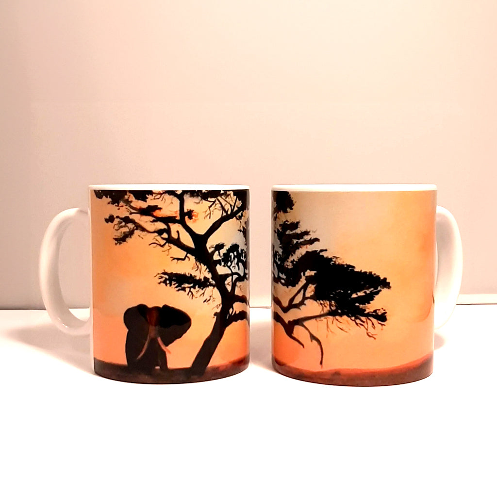 10 oz Ceramic Coffee Mug - Tusker at Dusk